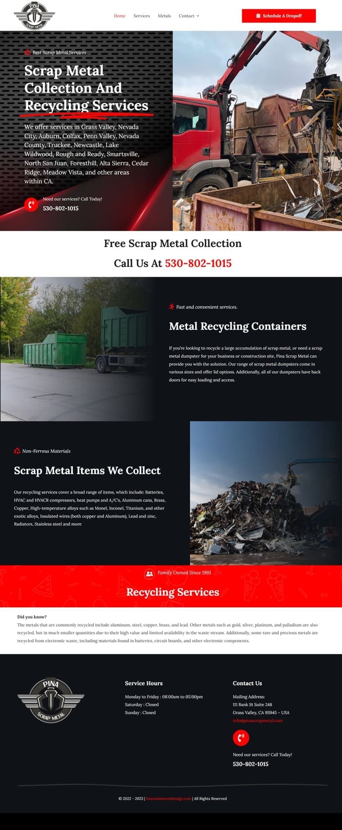 Scrap metal web design
